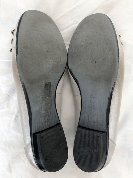 Paul Green Size 7.5 Epic Silver Zipper Flats