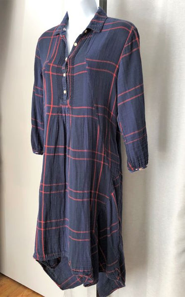 Isabella Sinclair Anthropologie Small Navy Flannel Dress