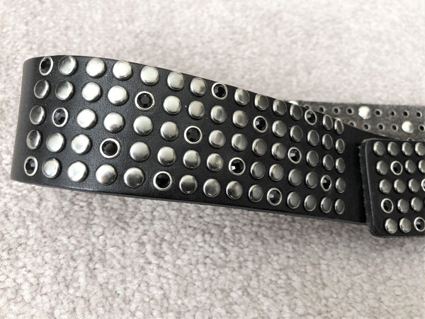 Joe's Jeans XS Black Leather Studded Belt