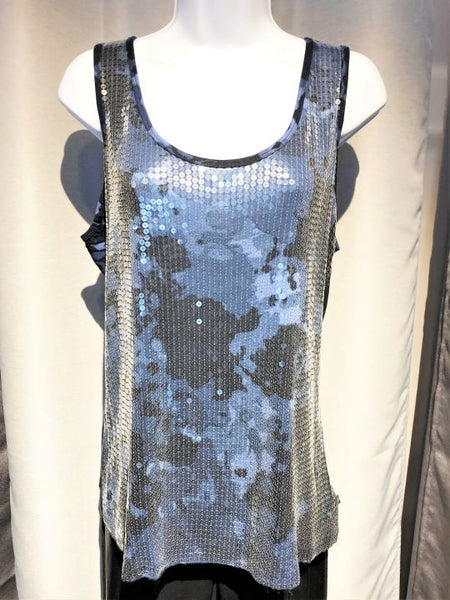 Michael Kors Size 1X Blue Sequin Tank