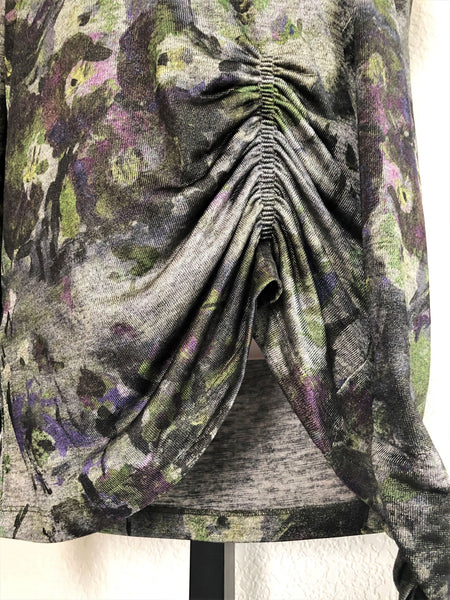 WORTH Size 2 - NEW - Green Floral Ruched Top