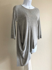 Theory Size Tall Petite Nali Gray Asymmetric Knit Top