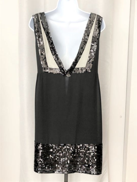 See by Chloe Size 6 Black Silk Sequin Dress - $500 RETAIL