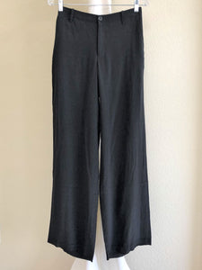 VINCE Size 4 Black Wide Leg Silk Pants