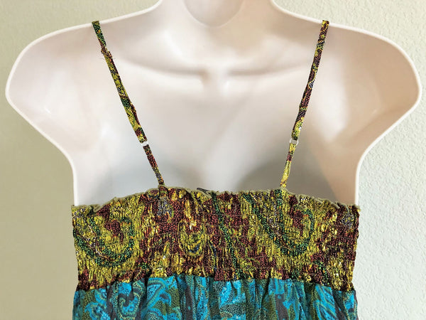 Hale Bob Size Small Teal Paisley Silk Tank - CLEARANCE