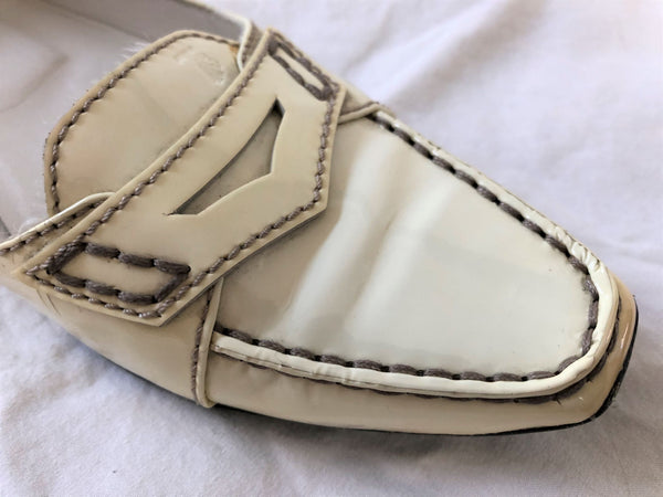 TOD'S Size 5 Ivory Patent Leather Loafers - $500 RETAIL