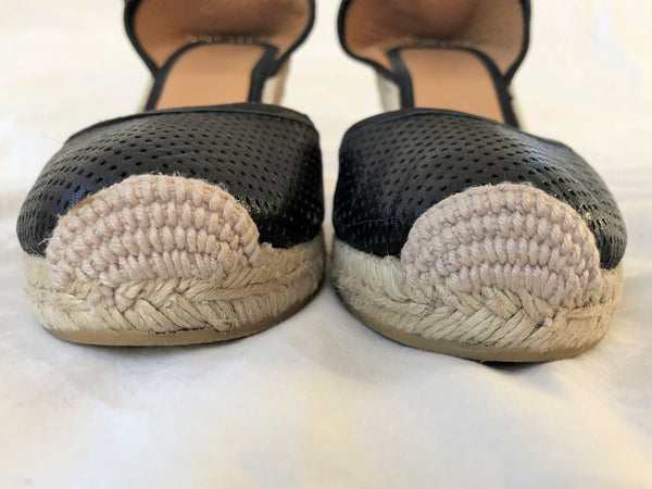 Marc by Marc Jacobs Size 6.5 Black Leather Espadrilles