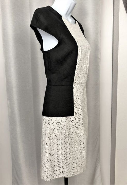 Tibi Size 6 Carey Black and White Lace Dress