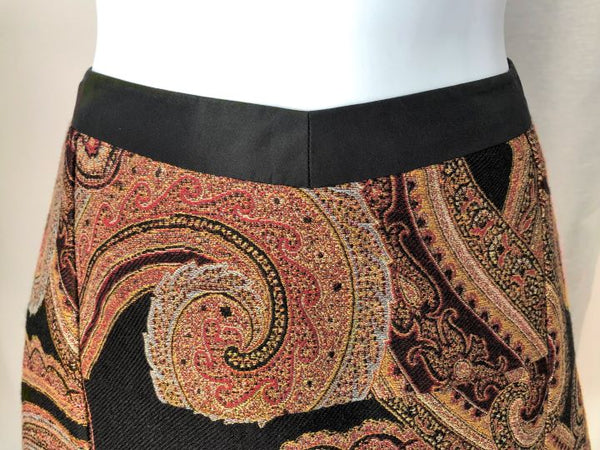 ETRO Authentic SMALL Black and Red Paisley Skirt