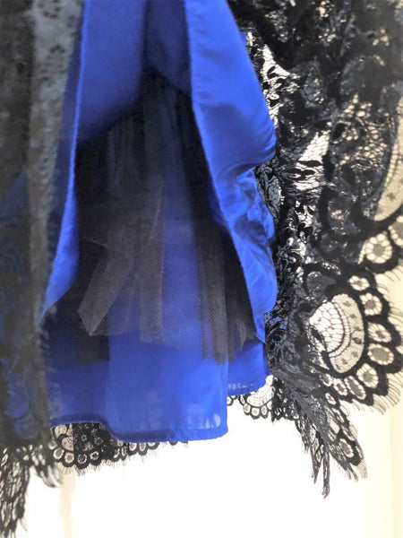 Moulinette Soeurs Anthropologie Size 6 Blue Silk Lace Dress