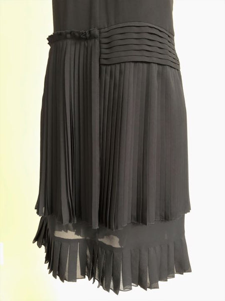 See by Chloe Size 4 Black Pleated Dress - $500 RETAIL