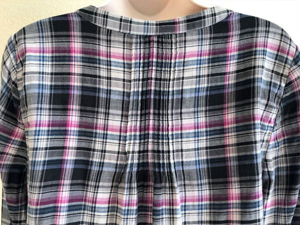 Joie LARGE Gray Plaid Cotton Shirt