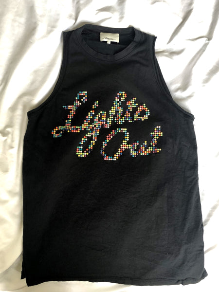 3.1 Phillip Lim SMALL Black Lights Out Tank Top