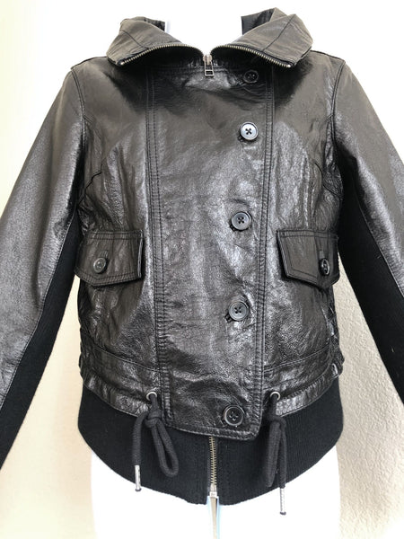 Rezrekshn by Esther Chen MEDIUM Black Leather Jacket