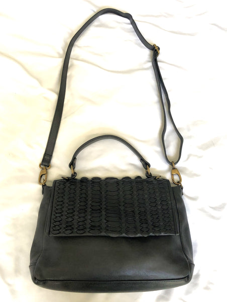 Rehard Italy Black Leather Cross Body Bag