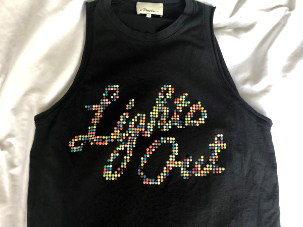 3.1 Phillip Lim SMALL Black Lights Out Tank Top