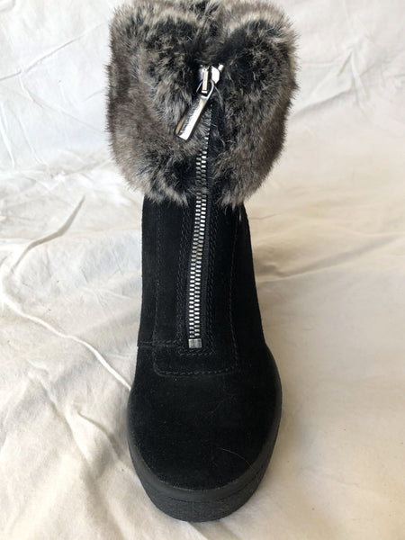 Aquatalia Size 5.5 - 6 NEW Fur Topped Wedge Boots