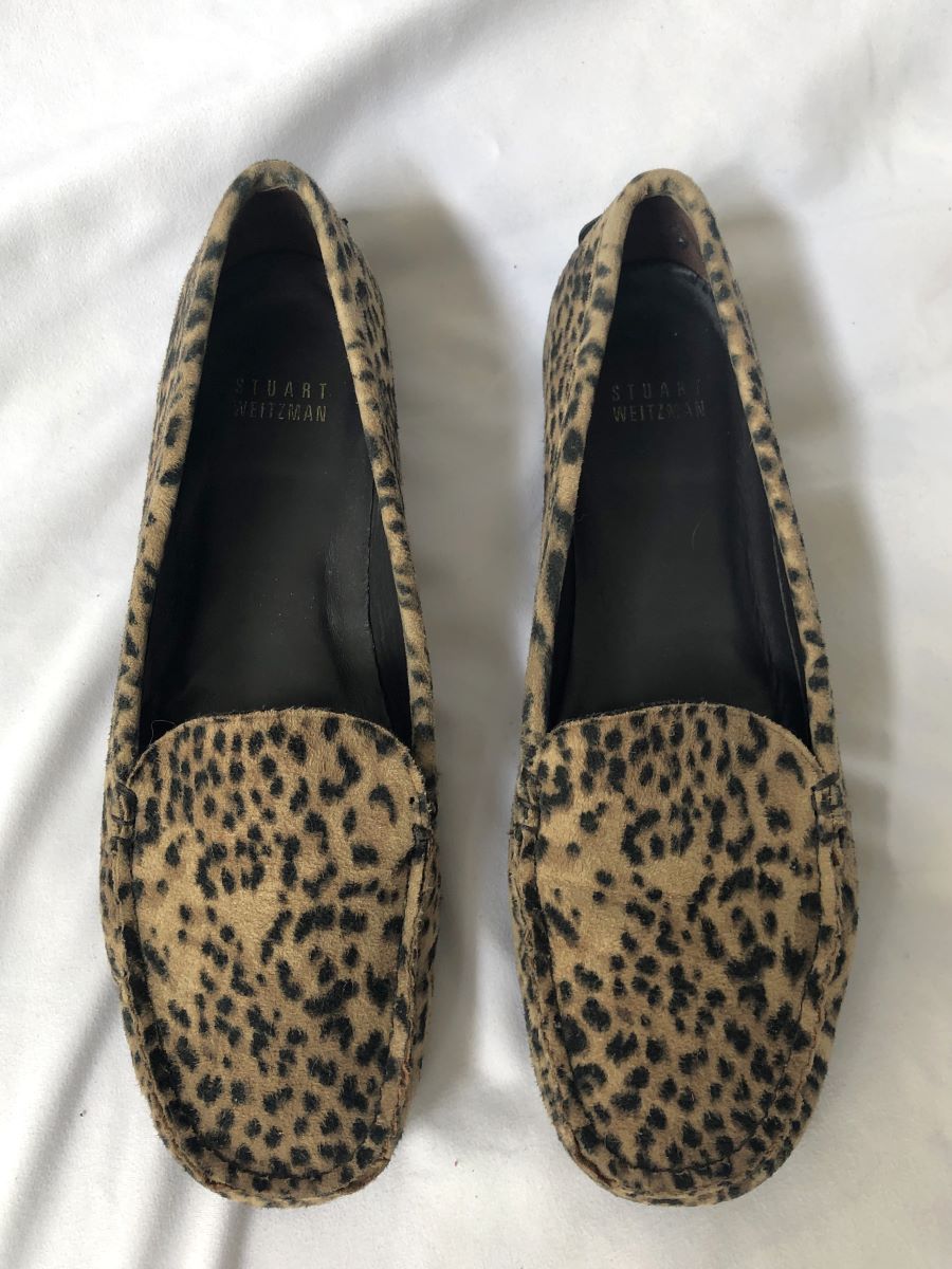 Stuart Weitzman Size 6.5 Suede Leopard Loafers - CLEARANCE