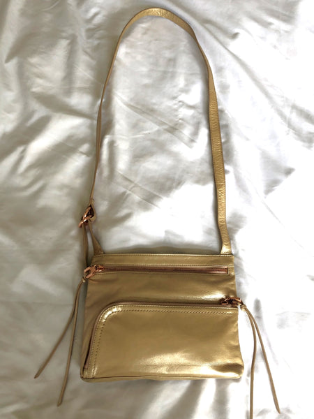 Hobo International Gold Leather Cross Body