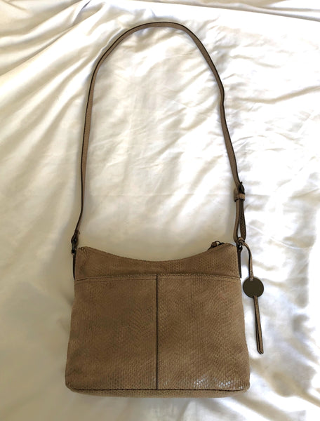Margot Mary Scoop Tan Snakeskin Cross Body