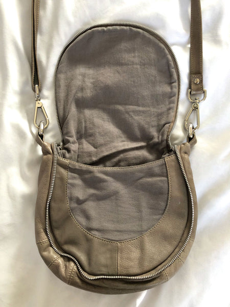 Sundance Gray Leather Cross Body Bag
