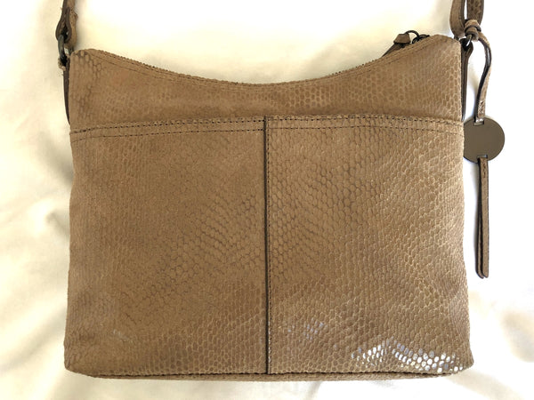 Margot Mary Scoop Tan Snakeskin Cross Body