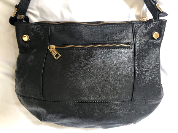 Tiffany & Fred Black Leather Shoulder Bag - CLEARANCE