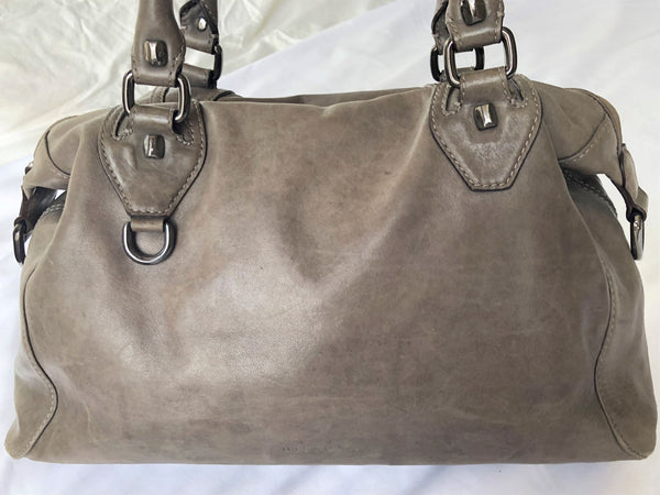 Dissona Italian Designer Gray Leather Bag