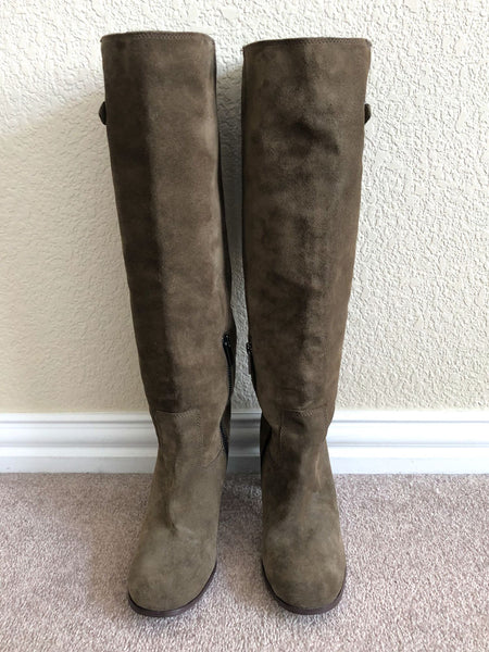 Michael Kors Size 7 Burke Olive Suede Boots