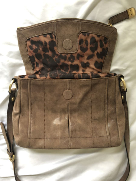 B Makowsky Brown Leather Cross Body