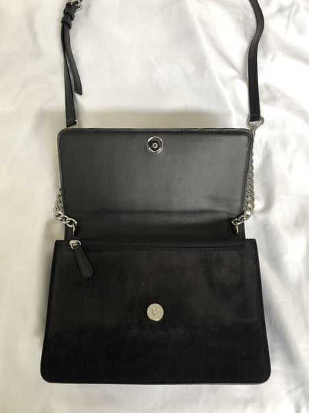 Michael Kors Black Suede Brooklyn Grommet Cross Body