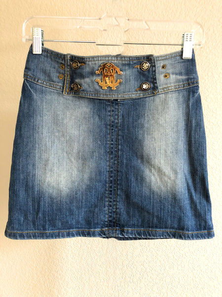 Roberto Cavalli Authentic Size XS Denim Mini Skirt