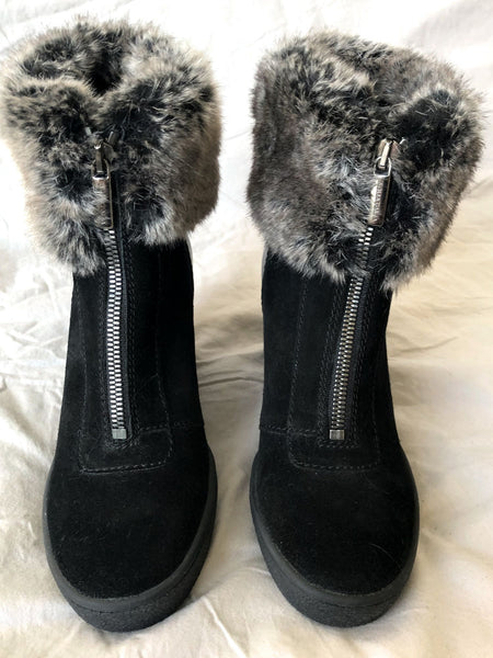 Aquatalia Size 5.5 - 6 NEW Fur Topped Wedge Boots