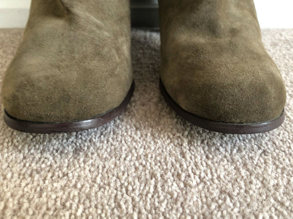 Michael Kors Size 7 Burke Olive Suede Boots