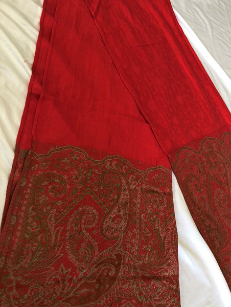 Pashmina Scarf in Red and Gold