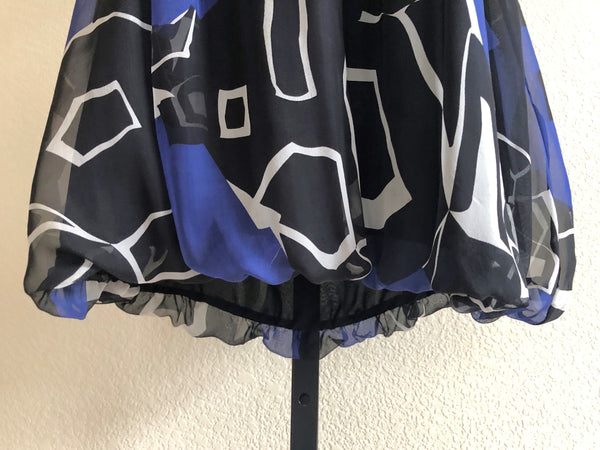 Theory Size XS Blue and Black Silk Dress