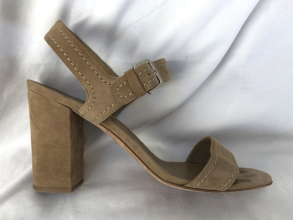 Loro Piana Size 10 Tan Suede Sandals