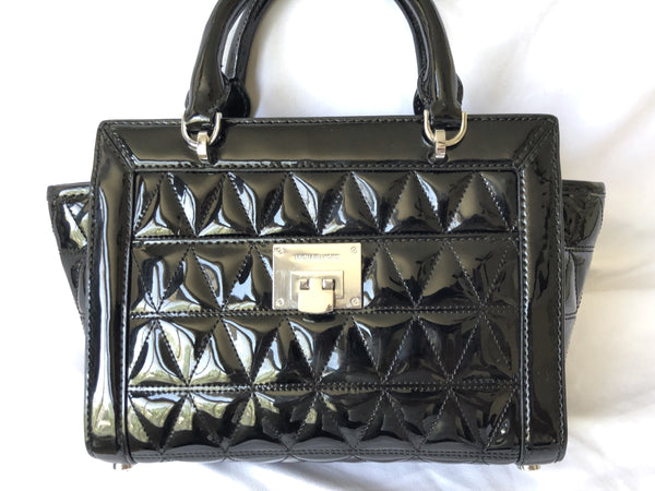 Michael Kors Vivianne Patent Leather Quilted Cross Body
