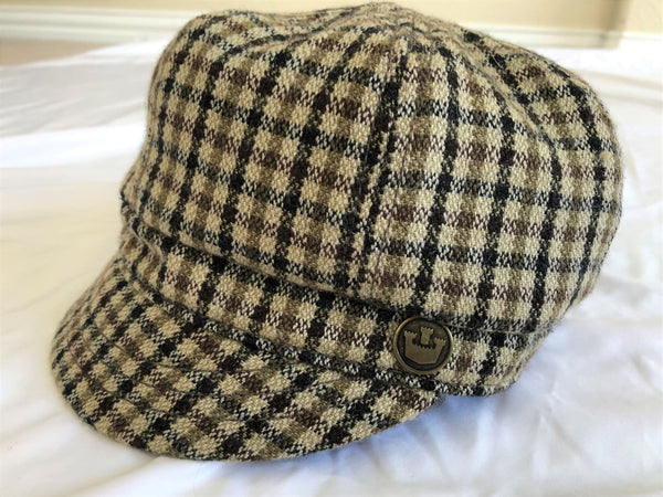 Goorin XS Tan Tweed Checked Cap