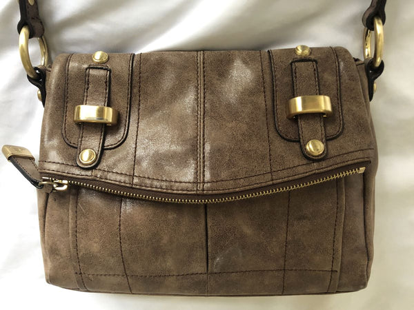 B Makowsky Brown Leather Cross Body