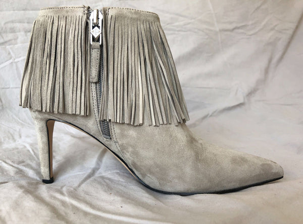 Sam Edelman Size 6 Kandice Gray Fringe Bootie