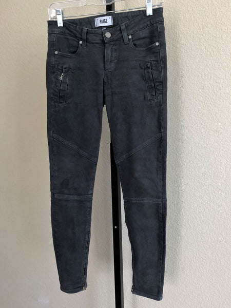 Paige Size 2 Gray Moto Jeans