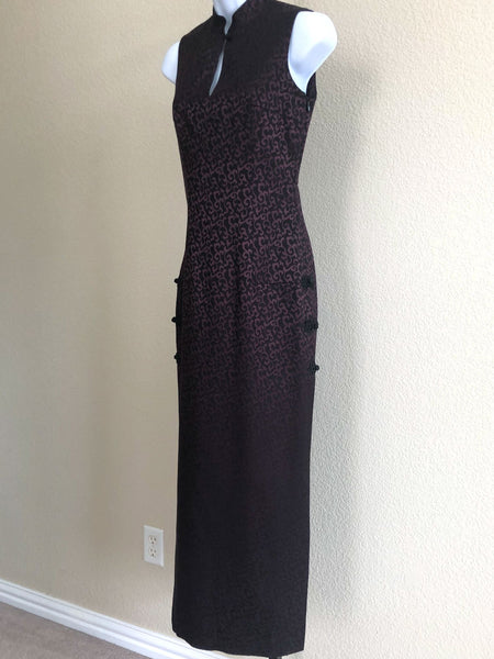 bebe Size SX Petite Burgundy Asian Maxi Dress