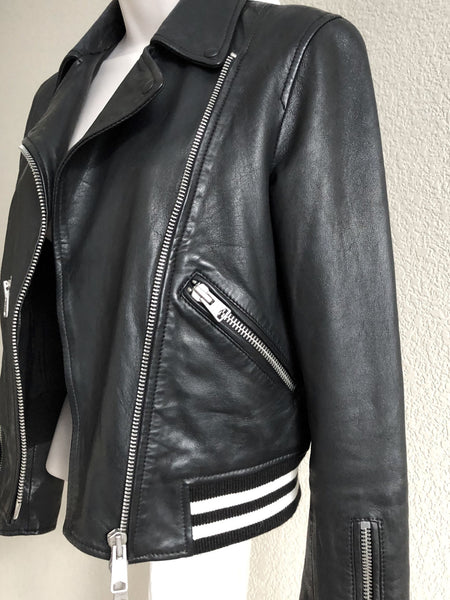 AllSaints Size 0 Balfern Black Leather Jacket