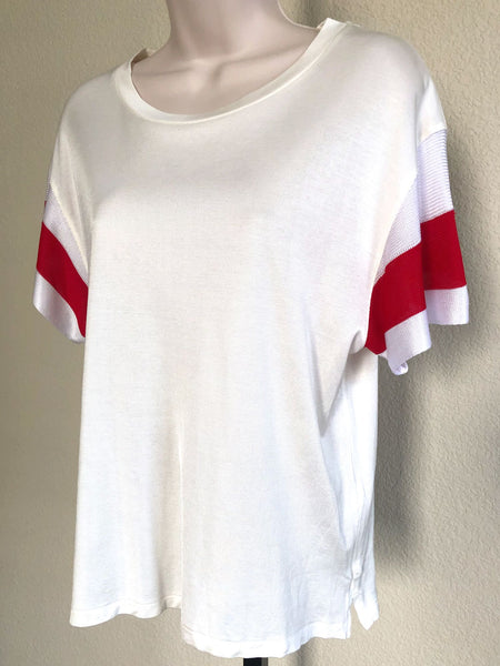 Rag & Bone SMALL Penny White Tee Red Stripe