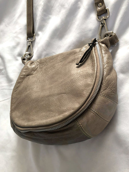 Sundance Gray Leather Cross Body Bag
