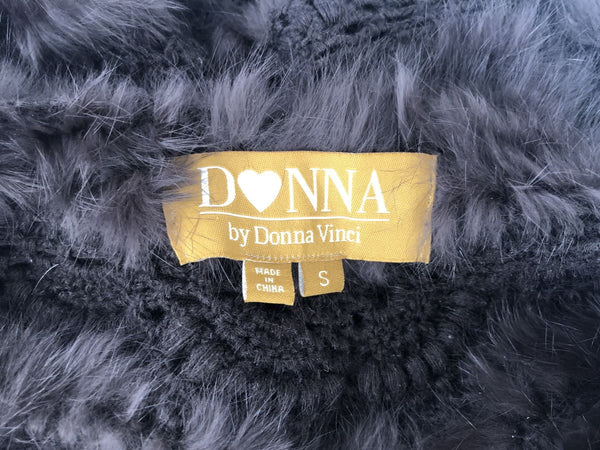 Donna Vinci Vintage Knit and Rabbit Fur Shawl