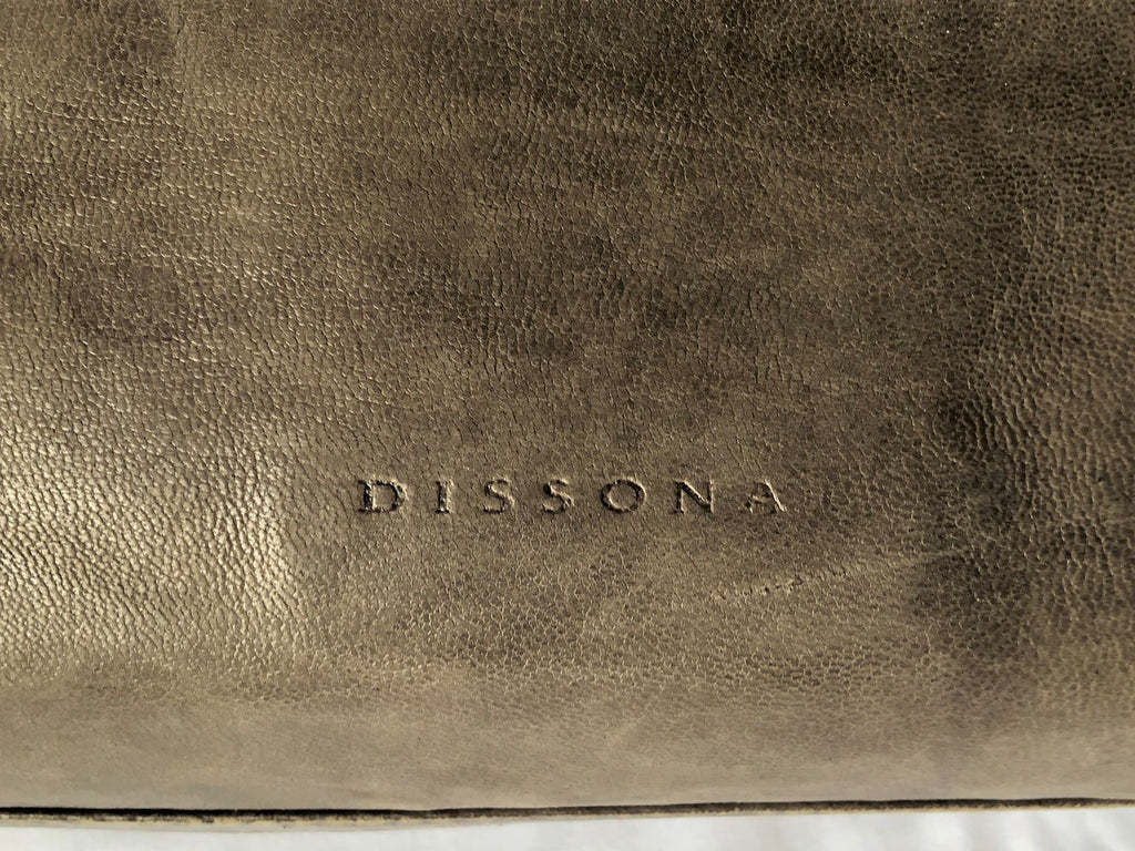 Dissona Italian Designer Gray Leather Bag – FABULUX