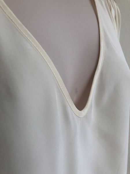 Parker SMALL Ivory Silk Top Chain Shoulders