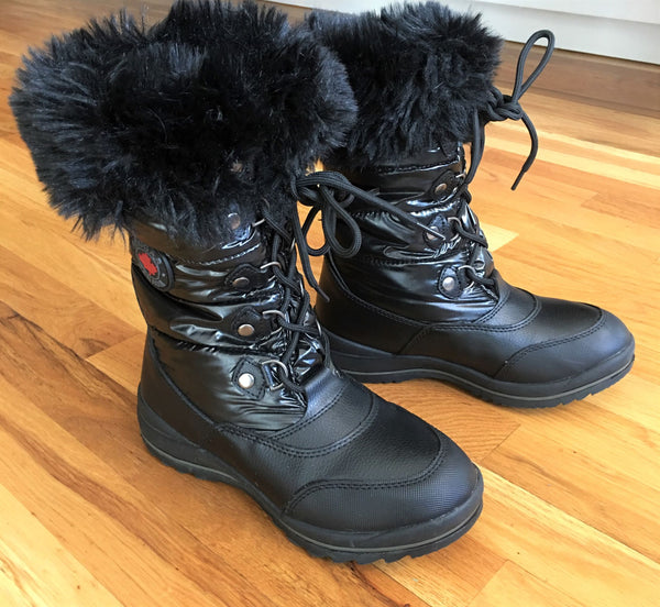 Cougar Size 6 Cranbrook Black Quilted Boots